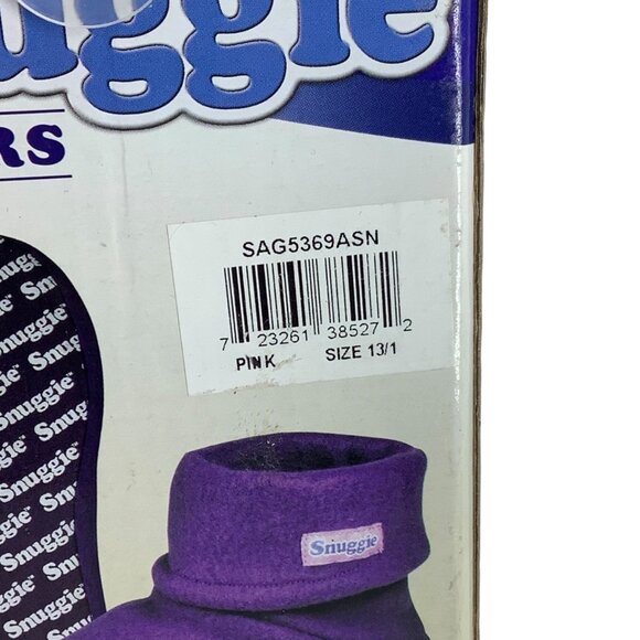 Snuggie Super Soft Fleece Slippers Booties Big Kid 13-1 13 1 Pink Skid Resistant - Picture 5 of 7